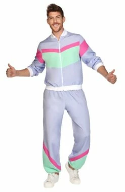 AMSCAN Jaren 80 Heren Trainingspak Lavendel