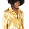 Boland Glanzend Ruffle Shirt Goud
